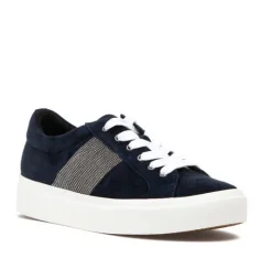 The Lace Sneaker with Chain Detailing in Navy
