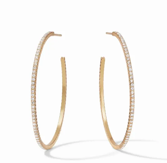 The Large Windsor Hoop in Gold Crystal
