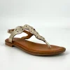 The Laser Cut Comfort Thong Sandal in Gold