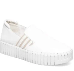 The Leather Slip-On with Side Gore in White