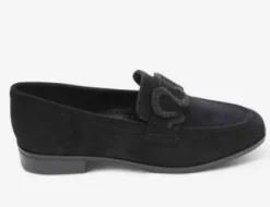 The Loafer with Pave Snake Ornament in Black