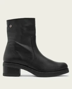 The Low Heel Inside Zip Bootie in Black