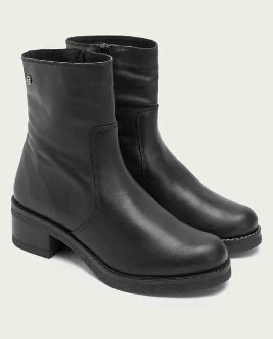 The Low Heel Inside Zip Bootie in Black