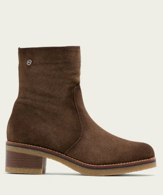 The Low Heel Inside Zip Bootie in Mocha