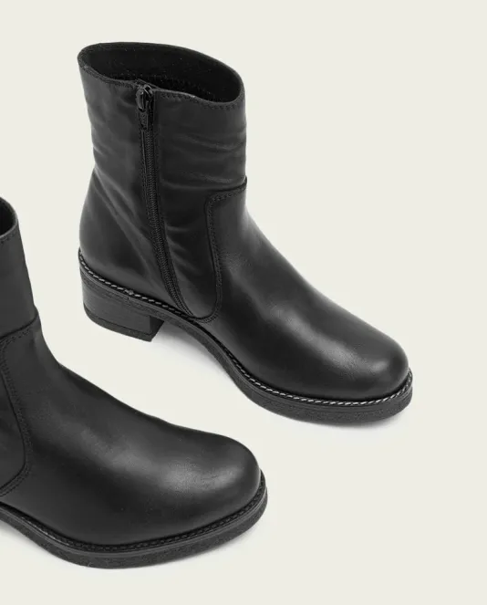 The Low Heel Inside Zip Bootie in Black