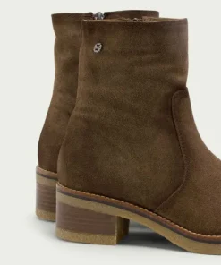 The Low Heel Inside Zip Bootie in Mocha