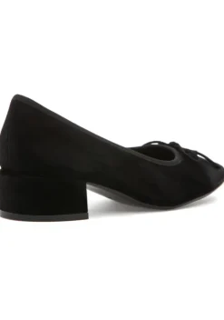 The Low Heel Pump with Bow in Black
