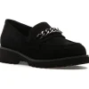 The Lug Sole Loafer with Chain in Black