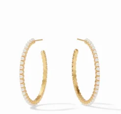 The Medium Juliet Hoop in Gold Pearl