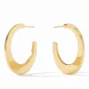 The Medium Luna Hoops in Gold