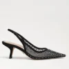 The Mesh Sling Back Pointed Pump in Black