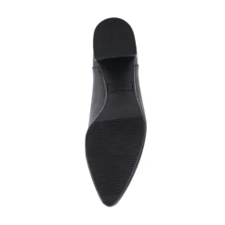 The Mid Stack Heel Bootie in Black