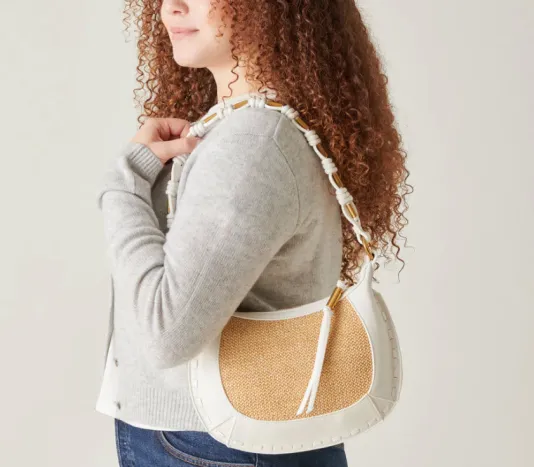 The Mixed Media Shoulder Bag in Natural