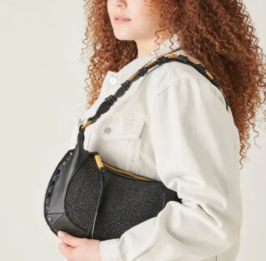 The Mixed Media Shoulder Bag in Black