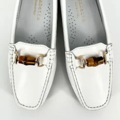 The Moccasin with Bamboo Bit in White