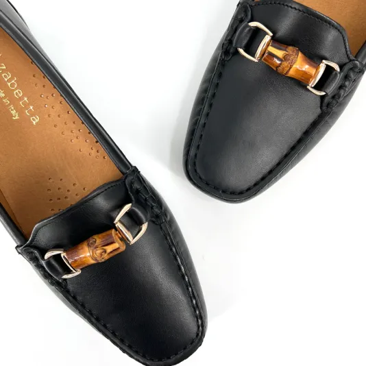 The Moccasin with Bamboo Bit in Black