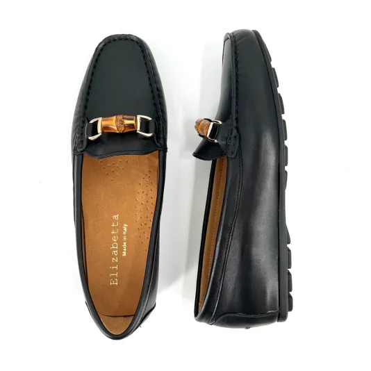 The Moccasin with Bamboo Bit in Black