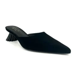 The Mule with Sculpted Heel in Black