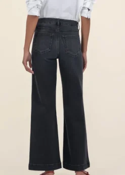 The Patch Pocket Wide Leg in Black Wash