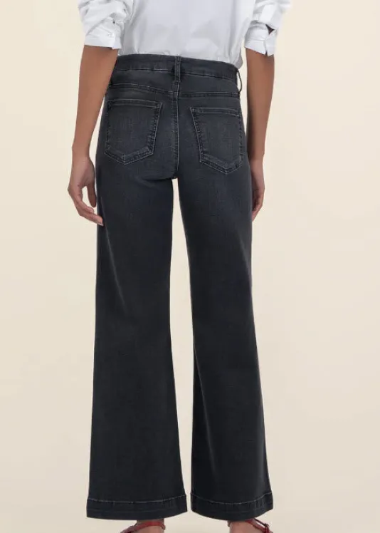 The Patch Pocket Wide Leg in Black Wash