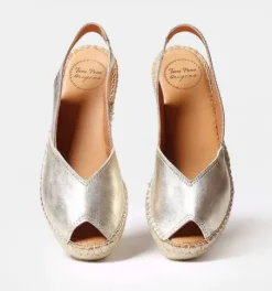 The Peep Toe Espadrille in Platinum