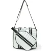 The Pickleball Tote in White Patent