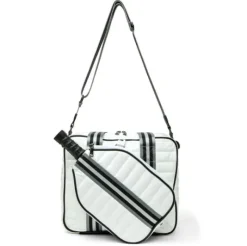 The Pickleball Tote in White Patent