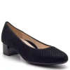 The Pin Dot Suede Printed Pump in Black