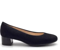 The Pin Dot Suede Printed Pump in Black