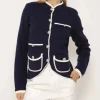 The Piped Sweater Blazer in Navy