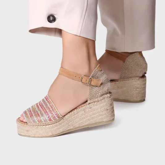 The Platform Espadrille Sandal in Multi