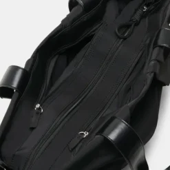 The Pleated Nylon Tote in Black