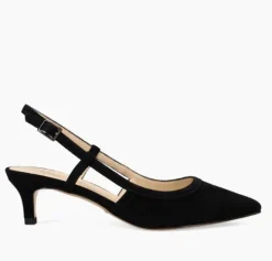 The Posted Sling Almond Toe Pump in Black