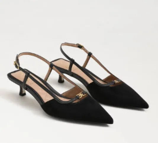The Posted Sling Back Pointed Pump in Black