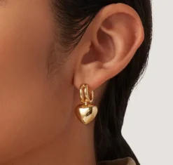 The Puffy Heart Earing in Gold