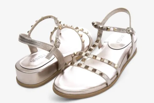 The Pyramid Stud Comfort Sandal in Shell