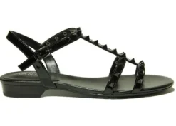 The Pyramid Stud Sandal in Black