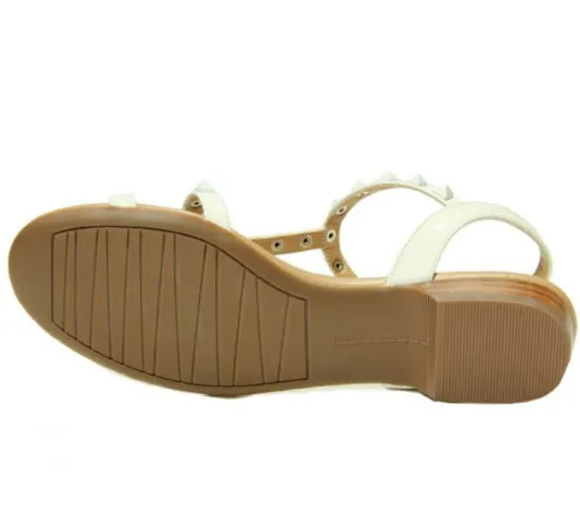 The Pyramid Stud Sandal in White