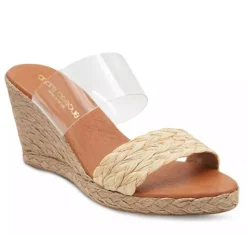 The Raffia & Vinyl Band Mid Espadrille in Beige Clear