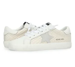 The Raffia Checkered Star Lace Sneaker in Natural