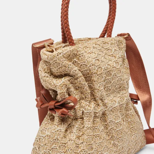 The Raffia Cinch Handbag in Natural
