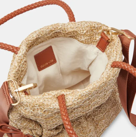 The Raffia Cinch Handbag in Natural