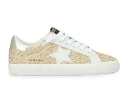 The Raffia Crochet Star Lace Sneaker in Dark Natural