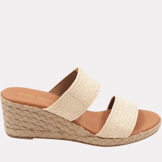 The Raffia Elastic 2 Band Espadrille in Natural