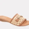 The Raffia Open Weave Slide with Crystal Bit in Natural