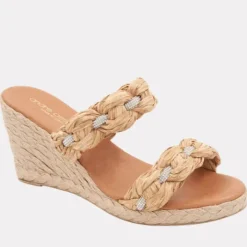 The Raffia With Crystal Braided Band Espadrille in Natural
