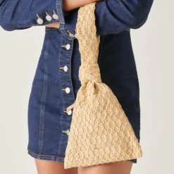 The Raffia Wristlet in Natural