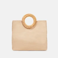 The Rattan Handle Clutch in Natural