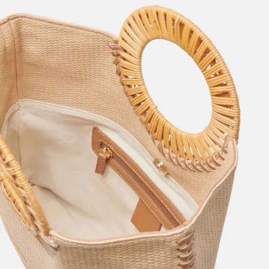 The Rattan Handle Clutch in Natural