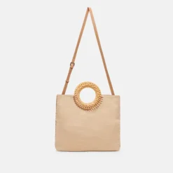 The Rattan Handle Clutch in Natural